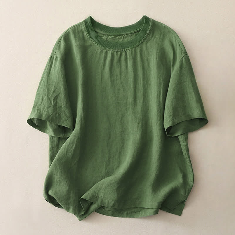 Camiseta de manga corta para mujer con cuello redondo y diseño de Buddha Stones. - Verde bosque - US14，UK/AU18，EU46 (2XL) - image 16