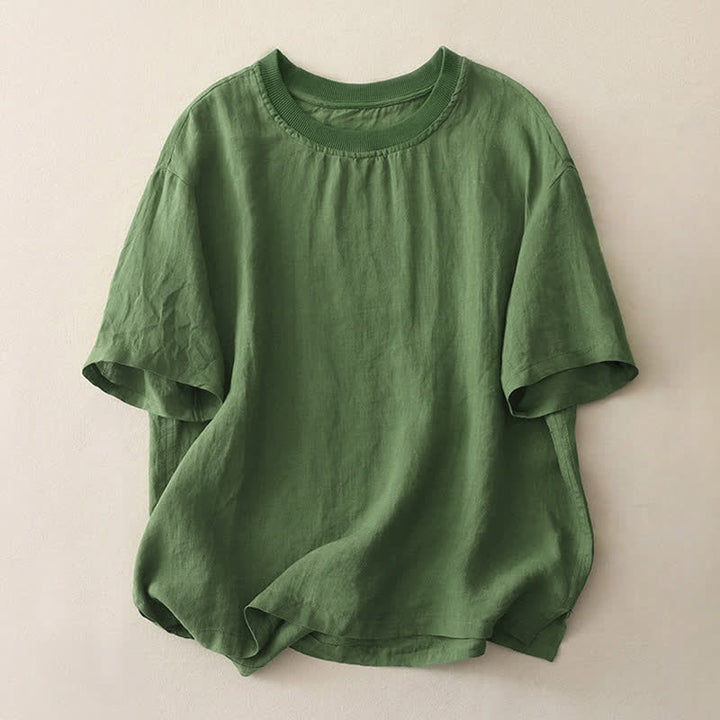 Camiseta de manga corta para mujer con cuello redondo y diseño de Buddha Stones. - Verde bosque - US14，UK/AU18，EU46 (2XL) - image 16