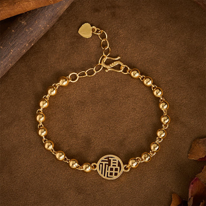 Buddha Stones Pulsera de bendiciones con cuentas del personaje Fu de cobre - Personaje Fu - image 0