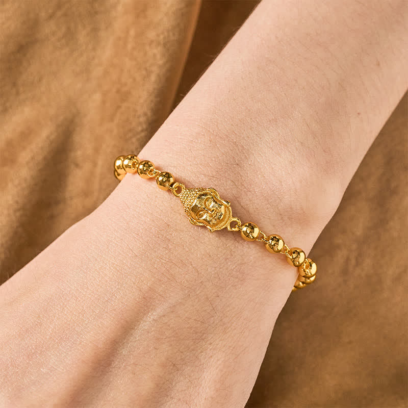 Buddha Stones Pulsera de serenidad con cuentas de Buda de cobre - image 3