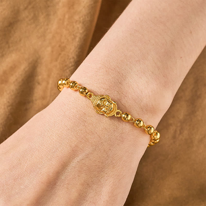Buddha Stones Pulsera de serenidad con cuentas de Buda de cobre - image 3