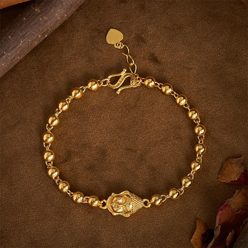 Buddha Stones Pulsera de serenidad con cuentas de Buda de cobre - Buda (Compasión ♥ Serenidad) - image 0