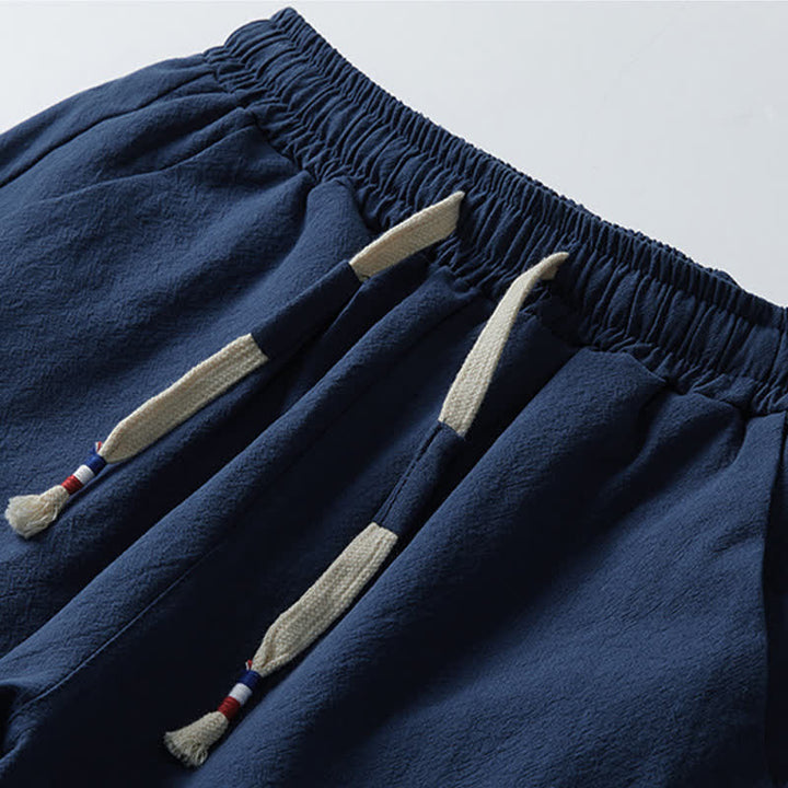 Buddha Stones Conjunto de 2 piezas: Camisa y pantalón de manga corta de algodón y lino con estampado de bambú y botones de estilo Tang, ideales para el verano. También disponible como prenda de meditación para hombre con bolsillos. - image 10
