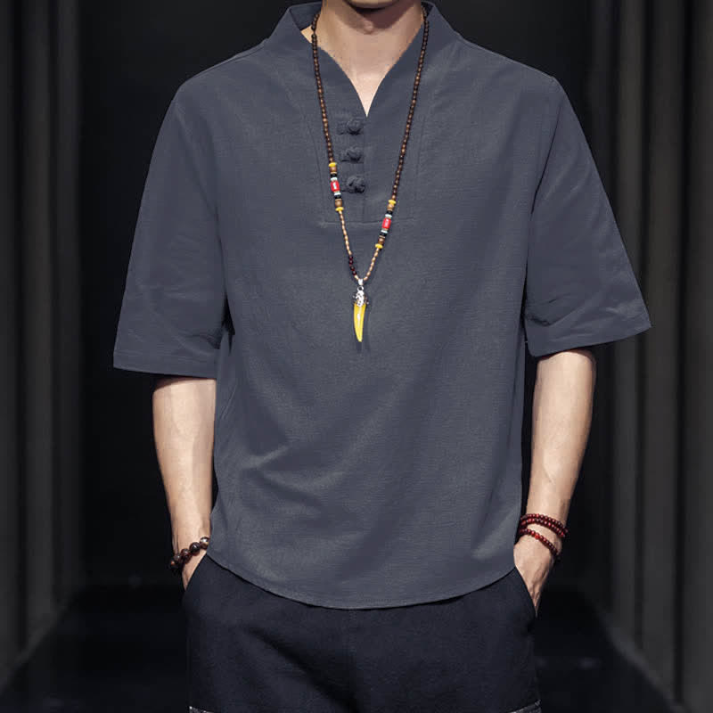 Camisa de manga corta informal de verano con estampado de Buddha Stones para hombre. - image 17