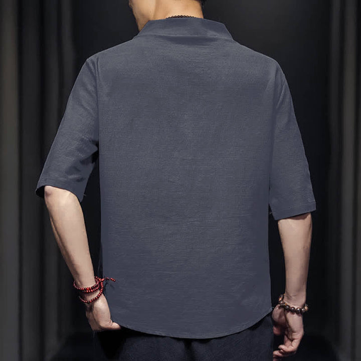 Camisa de manga corta informal de verano con estampado de Buddha Stones para hombre. - image 18