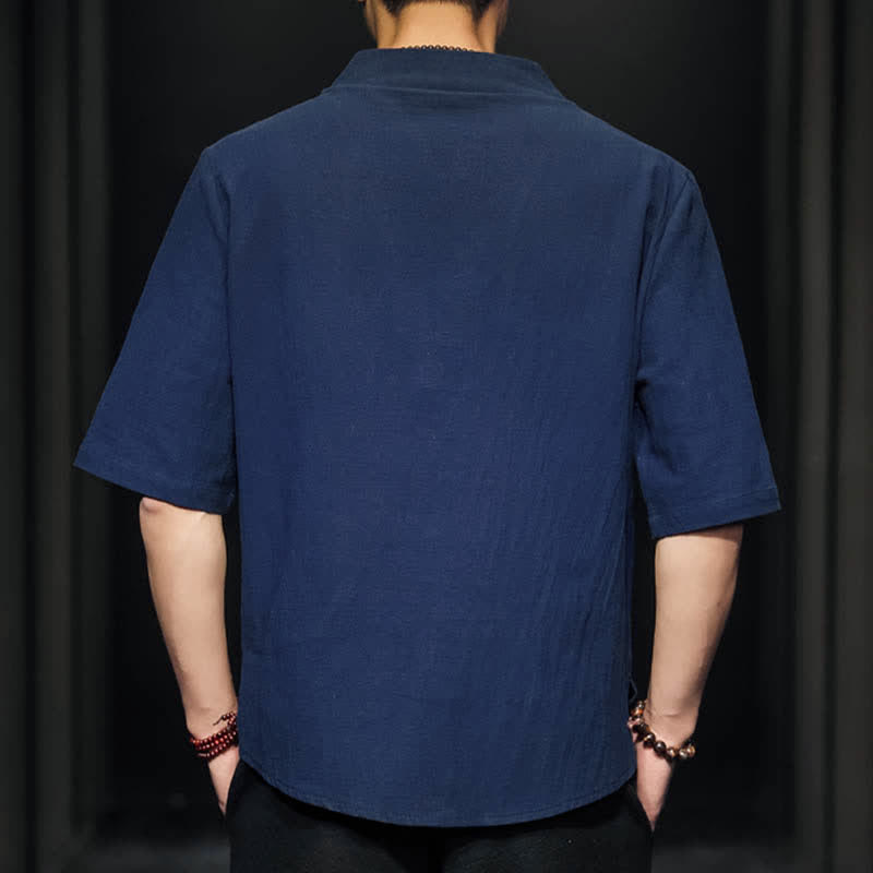 Camisa de manga corta informal de verano con estampado de Buddha Stones para hombre. - image 26
