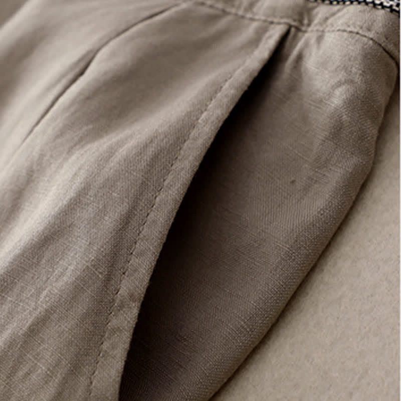 Pantalones de mujer con Buddha Stones, color liso, cierre frontal, cintura elástica y bolsillos. - image 18