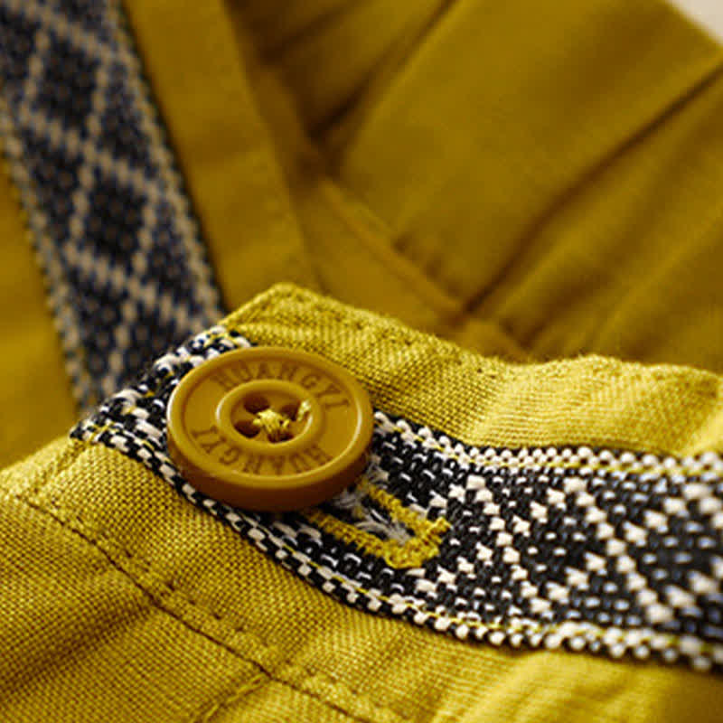 Pantalones de mujer con Buddha Stones, color liso, cierre frontal, cintura elástica y bolsillos. - image 11