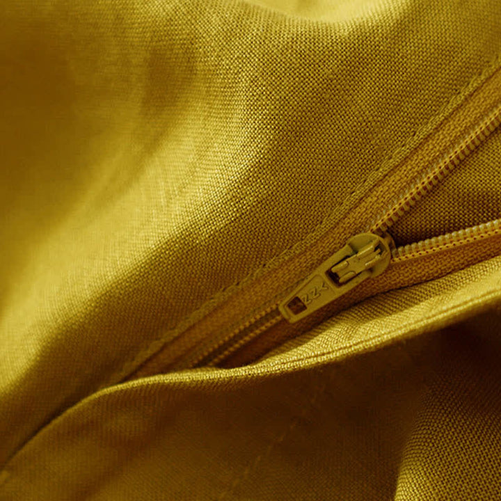 Pantalones de mujer con Buddha Stones, color liso, cierre frontal, cintura elástica y bolsillos. - image 13