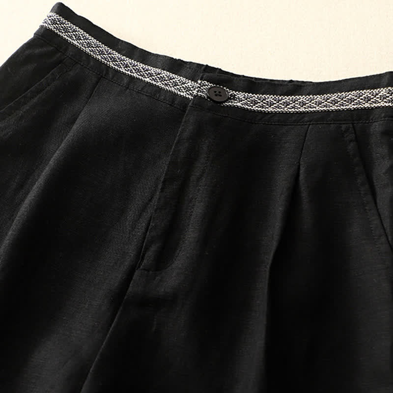 Pantalones de mujer con Buddha Stones, color liso, cierre frontal, cintura elástica y bolsillos. - image 28