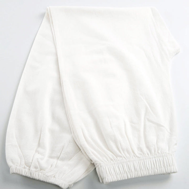 Pantalones unisex de verano de color liso con cintura elástica para practicar Tai Chi Qigong, con bolsillos y estampado Buddha Stones. - image 8