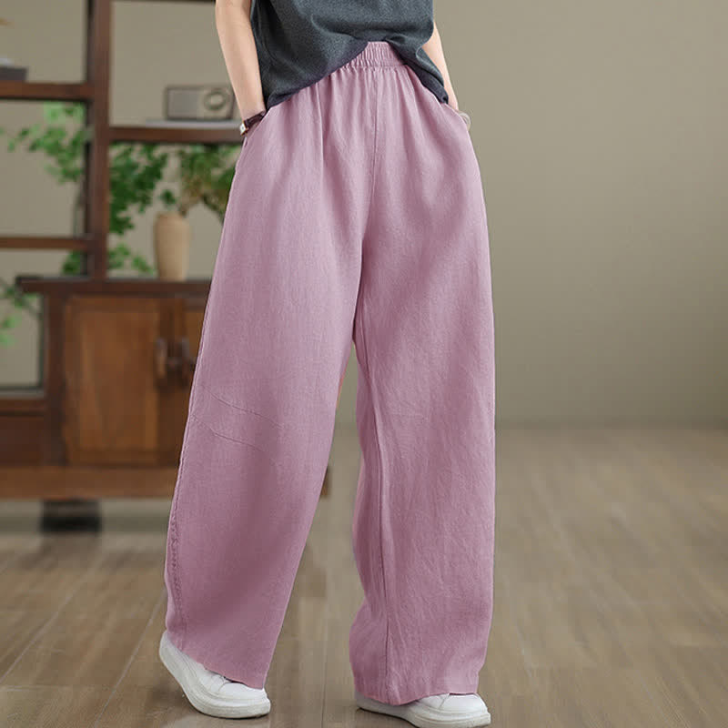 Pantalones anchos de algodón liso para mujer con bolsillos, estampado Buddha Stones. - image 9