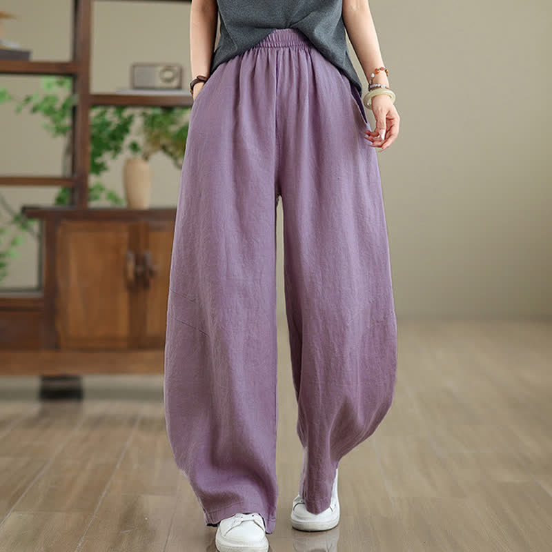 Pantalones anchos de algodón liso para mujer con bolsillos, estampado Buddha Stones. - image 5
