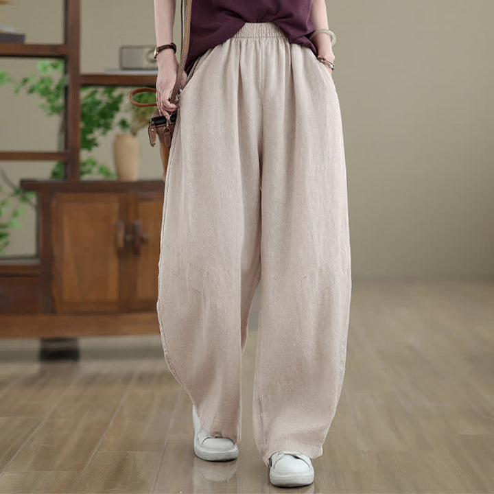 Pantalones anchos de algodón liso para mujer con bolsillos, estampado Buddha Stones. - image 15