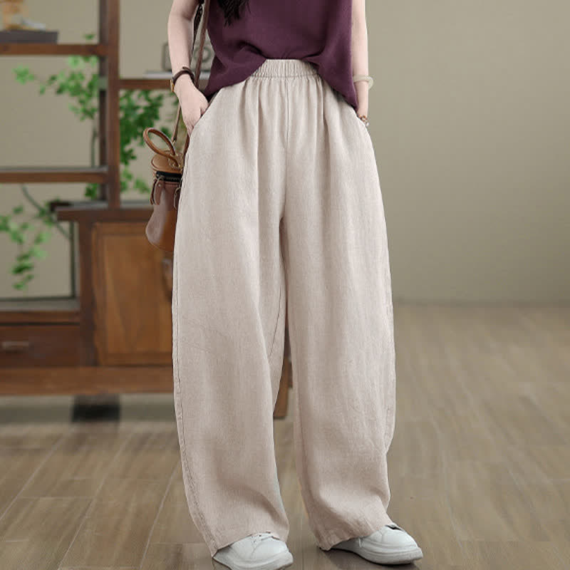 Pantalones anchos de algodón liso para mujer con bolsillos, estampado Buddha Stones. - image 13