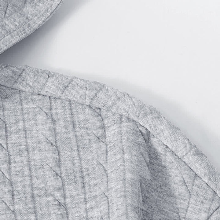 Sudadera con capucha de manga larga para hombre con diseño retorcido y botones de Buddha Stones para otoño/invierno. - image 3