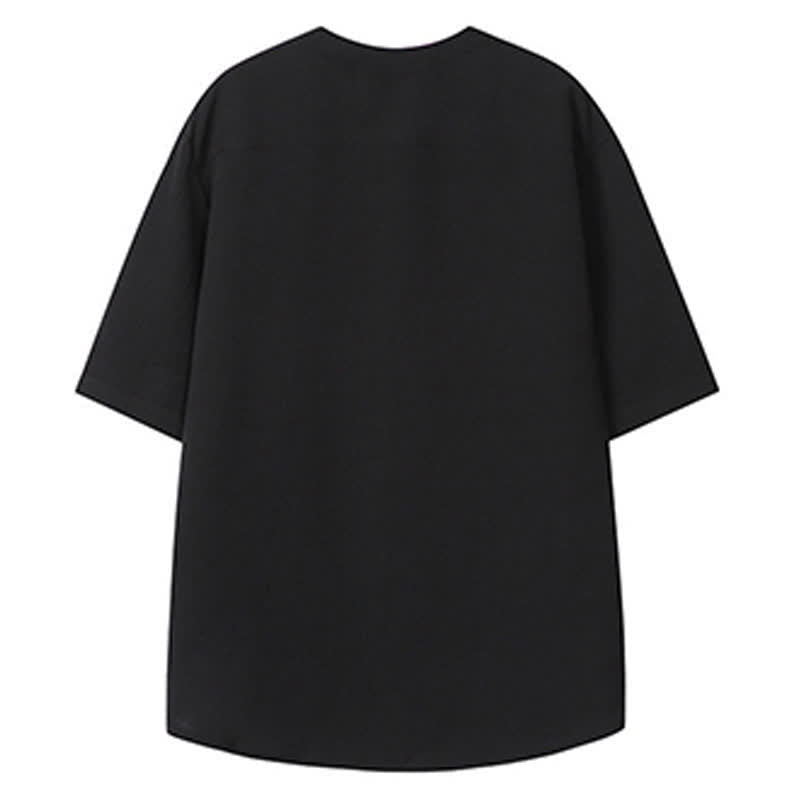 Buddha Stones Camisas de manga corta para hombre estilo Tang, informales, con cuello mandarín y bordado de grulla, ideales para el verano. - image 16