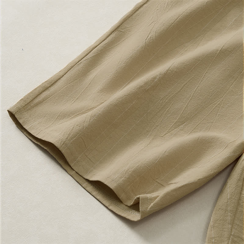 Buddha Stones Pantalones cortos de verano informales para hombre, a rayas, con cordón ajustable y bolsillos. - image 12