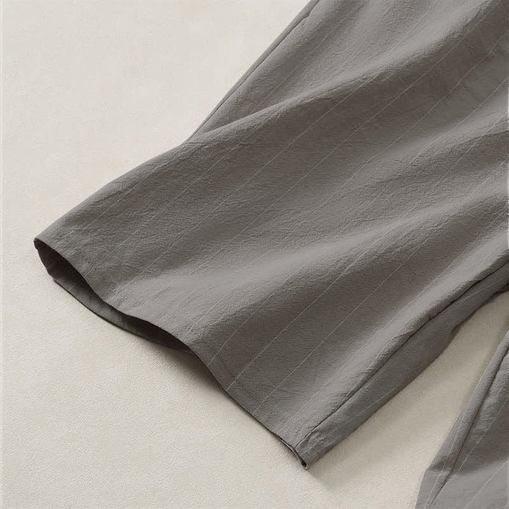 Buddha Stones Pantalones cortos de verano informales para hombre, a rayas, con cordón ajustable y bolsillos. - image 20