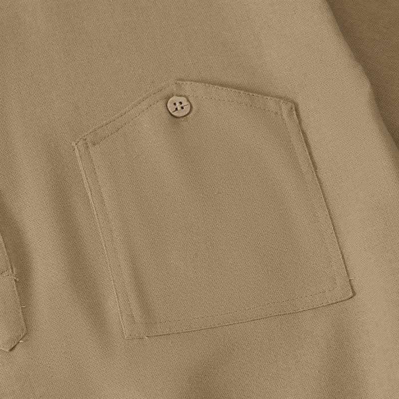 Buddha Stones Camisas de manga corta para hombre de estilo Tang casual de verano con cuello mandarín y bolsillo. - image 6