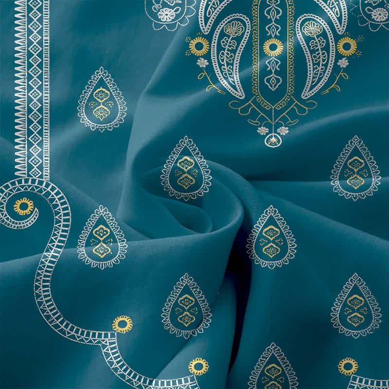 Buddha Stones Vestido midi de verano informal estilo bohemio con estampado de medallón y cachemir para mujer, sin mangas y con bolsillos. - image 3