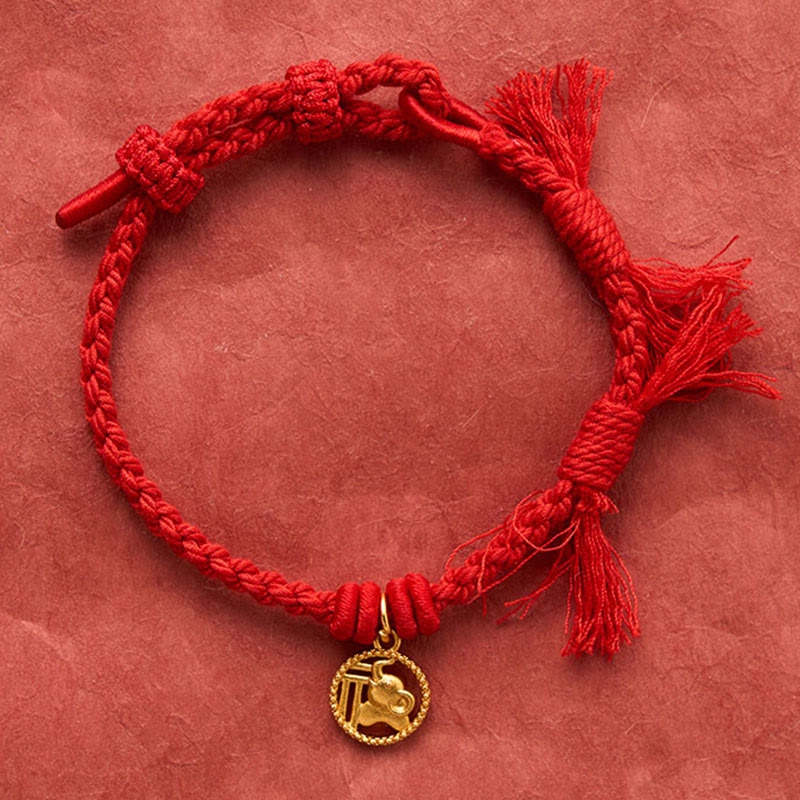 Buddha Stones Pulsera tibetana de equilibrio con cuerda roja y diseño de elefante Fu - image 4