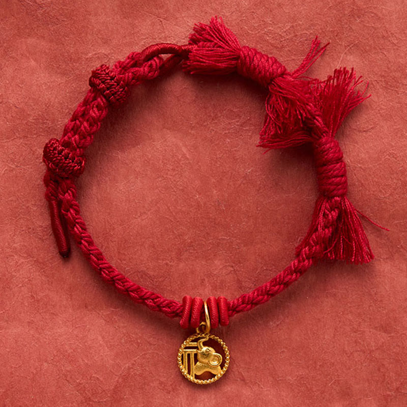 Buddha Stones Pulsera tibetana de equilibrio con cuerda roja y diseño de elefante Fu - image 15