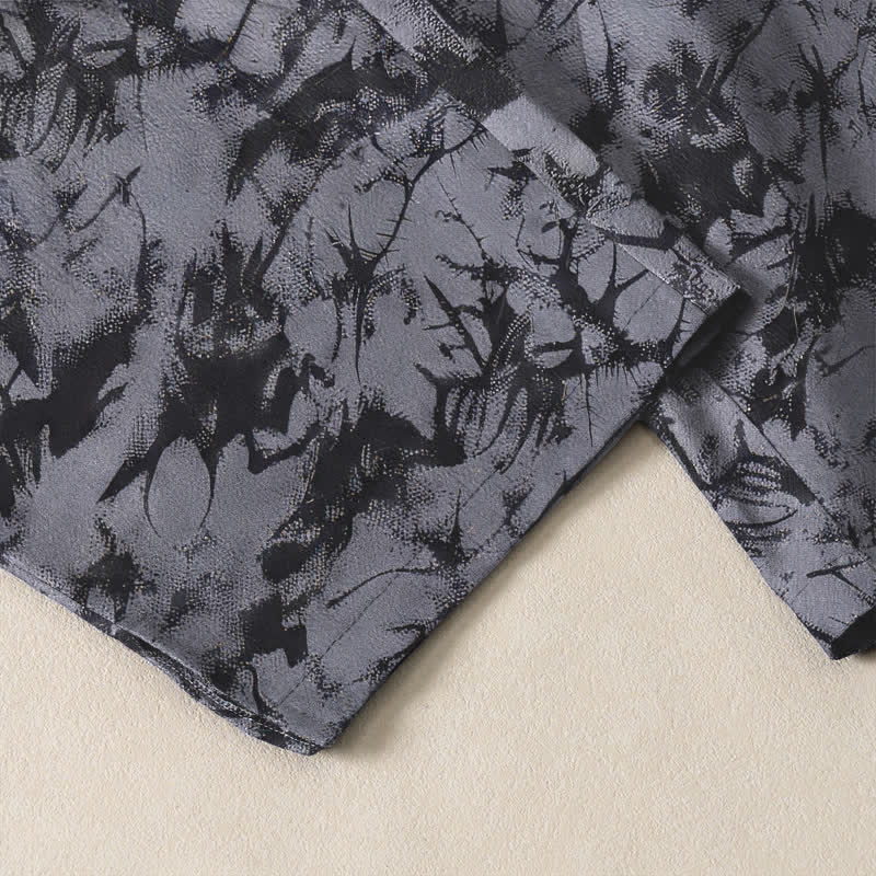 Buddha Stones Pantalones de hombre de algodón puro con estampado de camuflaje mármol oscuro, cordón ajustable y corte cónico, con bolsillos. - image 5
