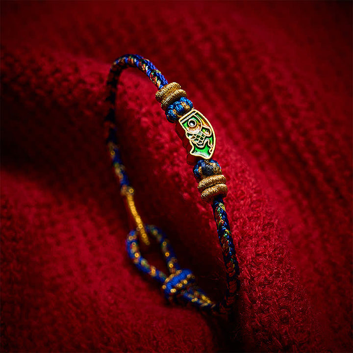 Buddha Stones Pulsera de cuerda tejida a mano con diseño de pez koi. - image 18