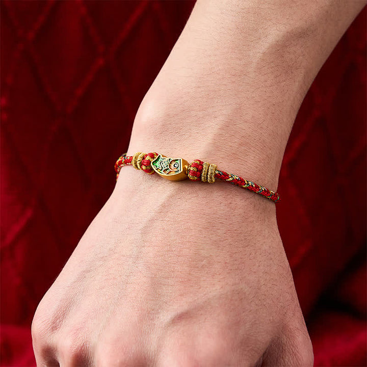 Buddha Stones Pulsera de cuerda tejida a mano con diseño de pez koi. - image 14