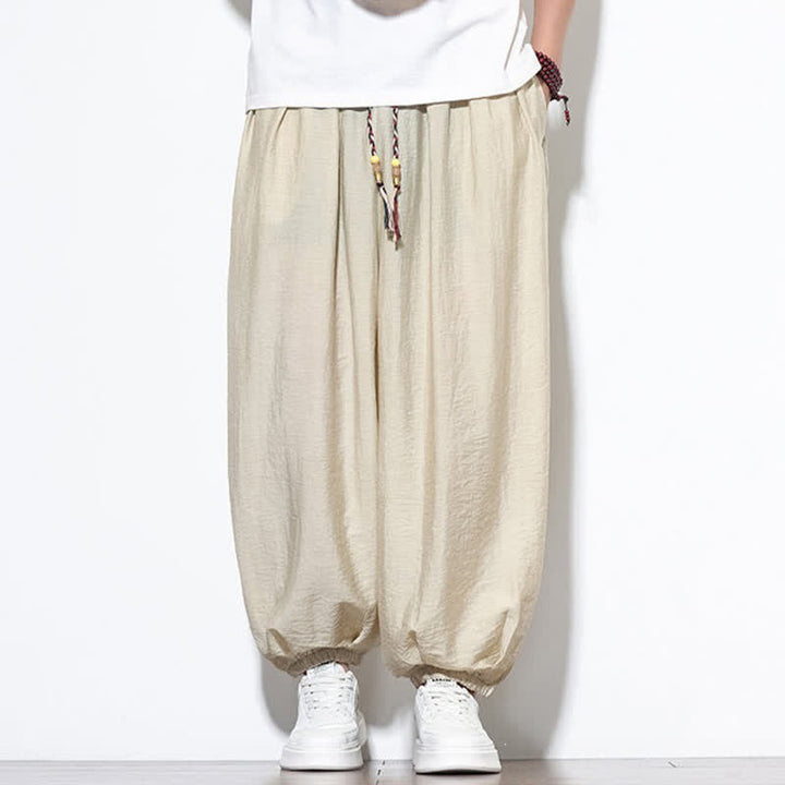 Buddha Stones Pantalones cortos holgados de estilo bohemio con cordón ajustable para hombre, estilo harem, con bolsillo. - image 6