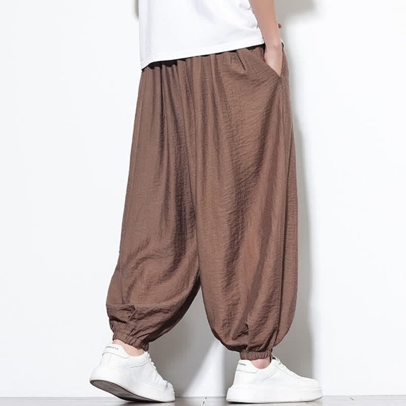 Buddha Stones Pantalones cortos holgados de estilo bohemio con cordón ajustable para hombre, estilo harem, con bolsillo. - image 21