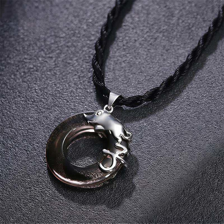 Buddha Stones Collar con colgante de la suerte con hebilla de la paz del zodíaco chino - image 3