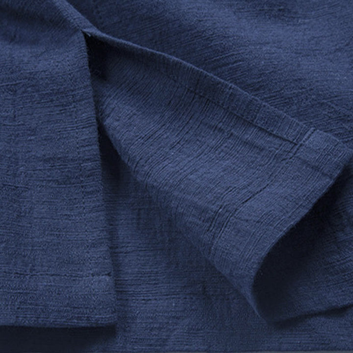 Camisa de hombre informal de color liso con botones de rana y estampado de Buddha Stones. - image 14