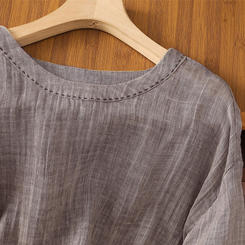Camiseta de manga tres cuartos para mujer, estilo casual de verano, con cuello redondo y estampado de Buddha Stones. - image 20
