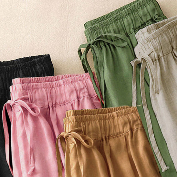 Pantalones capri harem cortos para mujer con cintura elástica y bolsillos, estampado Buddha Stones, ideales para el verano. - image 33