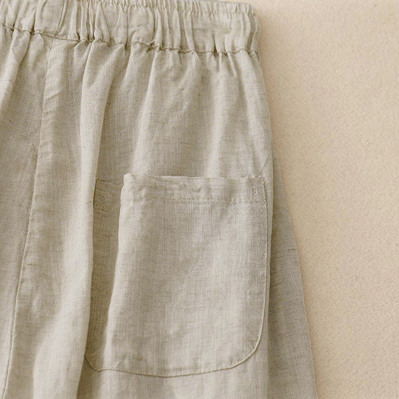 Pantalones capri harem cortos para mujer con cintura elástica y bolsillos, estampado Buddha Stones, ideales para el verano. - image 3