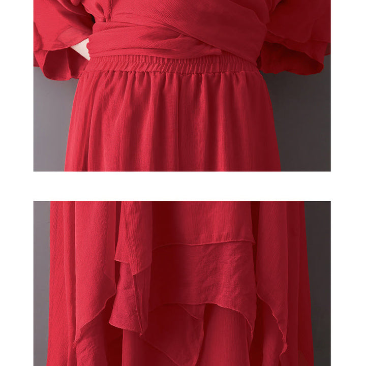 Vestido túnica midi con cuello en V y estampado de Buddha Stones, pantalones de pierna ancha, ropa para meditación, práctica zen y danza. - image 16