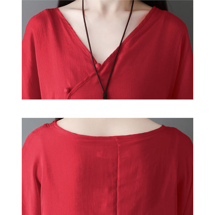 Vestido túnica midi con cuello en V y estampado de Buddha Stones, pantalones de pierna ancha, ropa para meditación, práctica zen y danza. - image 14