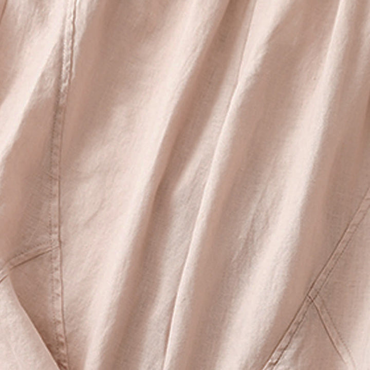 Pantalones cortos casuales lisos con Buddha Stones para mujer, estilo harem de lino con bolsillos. - image 25