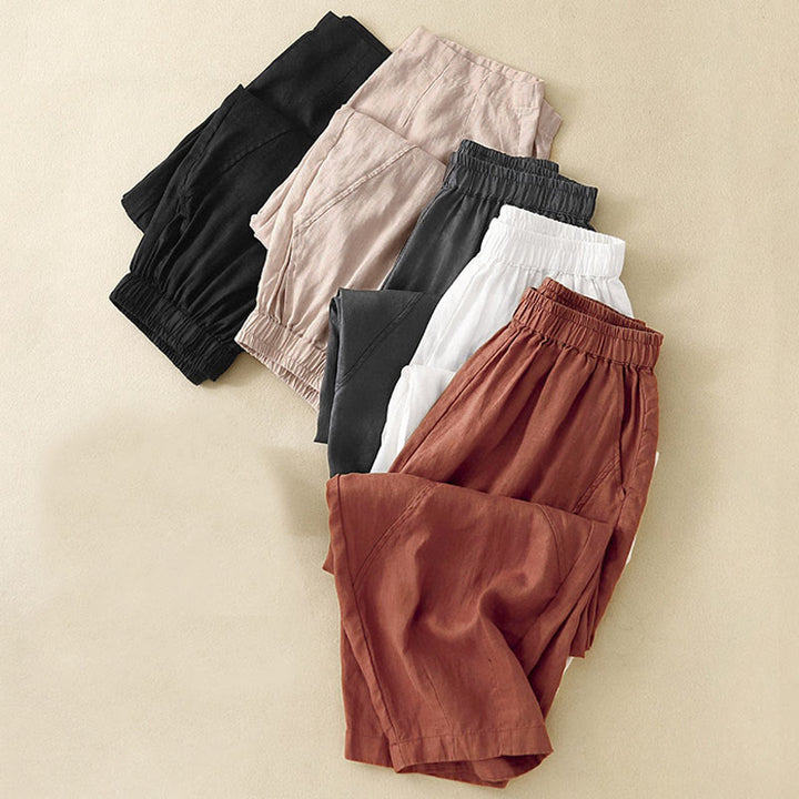 Pantalones cortos informales lisos con estampado de Buddha Stones para mujer, estilo harem con bolsillos. - image 30