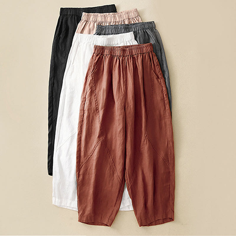 Pantalones cortos informales lisos con estampado de Buddha Stones para mujer, estilo harem con bolsillos. - image 29