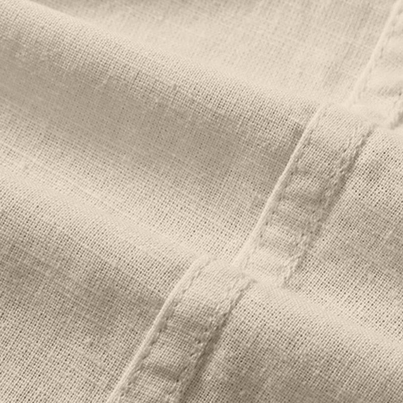 Camisa de manga corta de algodón y lino con botones para hombre , Buddha Stones para el verano. - image 12