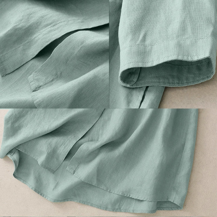 Vestido largo hasta la rodilla con botones y diseño sencillo de Buddha Stones para el día a día. - image 8