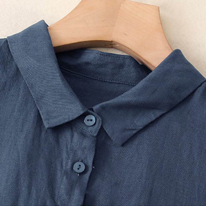 Vestido largo hasta la rodilla con botones y diseño sencillo de Buddha Stones para el día a día. - image 2