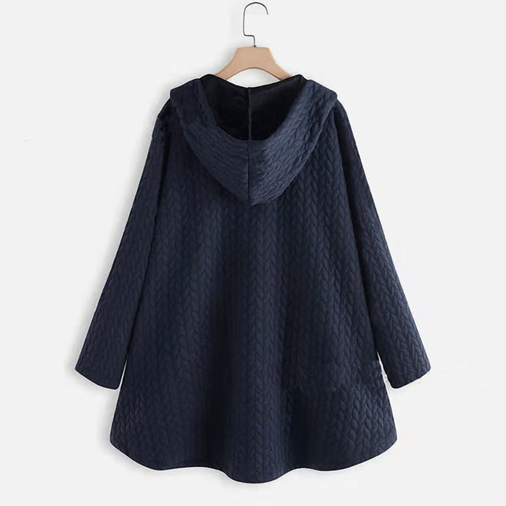 Abrigo largo con capucha y bolsillos para mujer, de manga larga, con estampado de espigas de trigo y diseño de Buddha Stones. - image 8