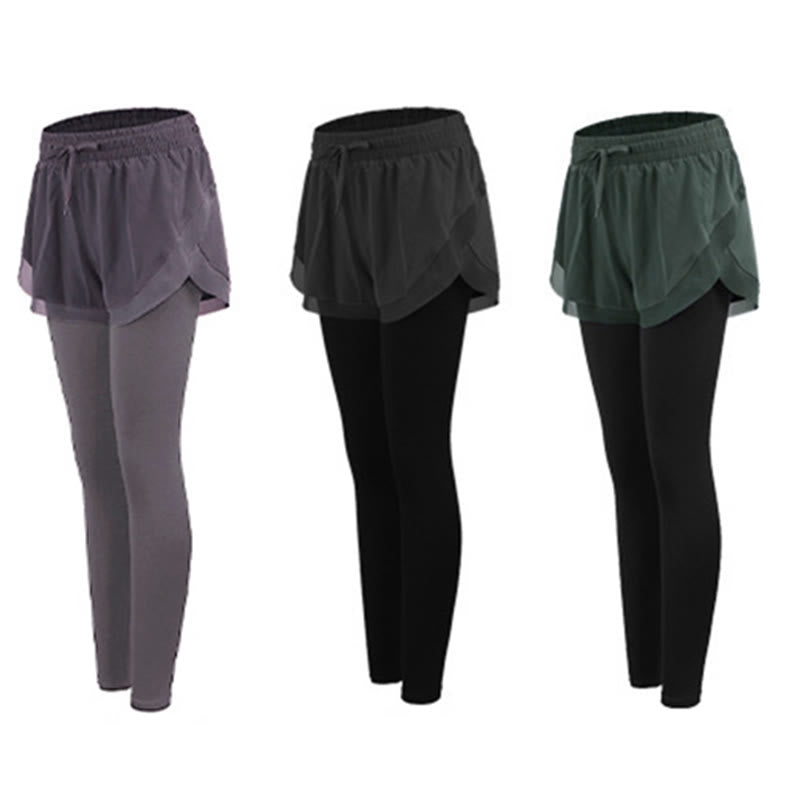 Mallas deportivas Buddha Stones 2 en 1 para mujer, ideales para fitness al aire libre y yoga. - image 14