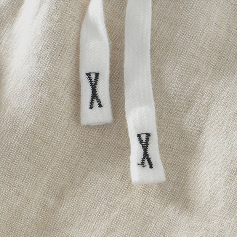 Pantalones de lino para hombre, largos hasta el tobillo, con bolsillos, de la Buddha Stones Fall Solid, con cordón ajustable y cintura elástica. - image 1