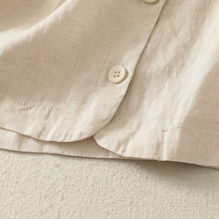 Camisa de manga corta para mujer con cuello en V, botones y diseño sencillo, color liso, con estampado de Buddha Stones. - image 10