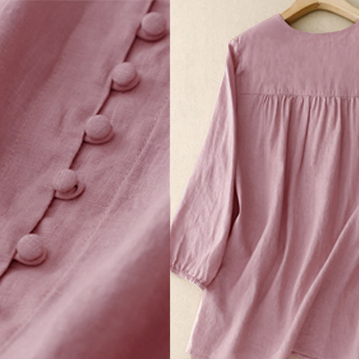 Camiseta de manga larga para mujer con diseño de Buddha Stones y cuello en V. - image 3